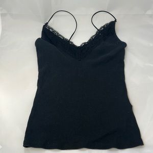 Black Hollister tank top w/ lace size medium